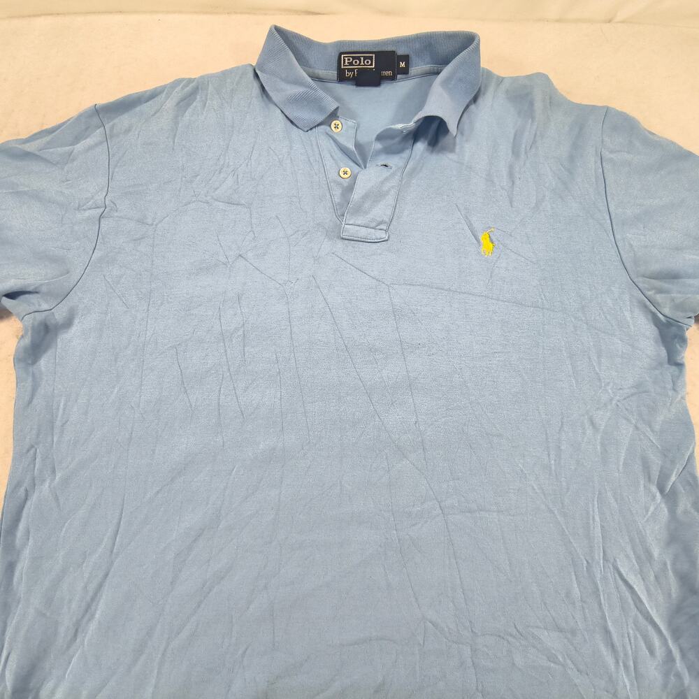 Polo by Ralph Lauren Short Sleeve Collared Polo Shirt Mens Size M Blue Yellow